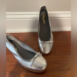 Silver ballet flats